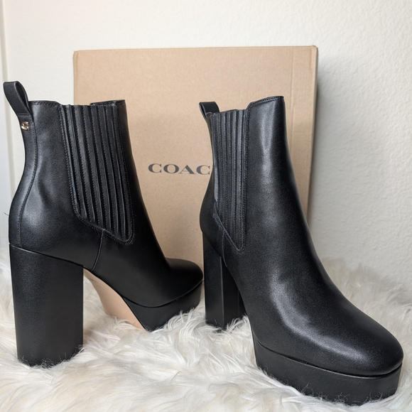 Coach Women's Black Platform Ankle Boots - Picture 11 of 12